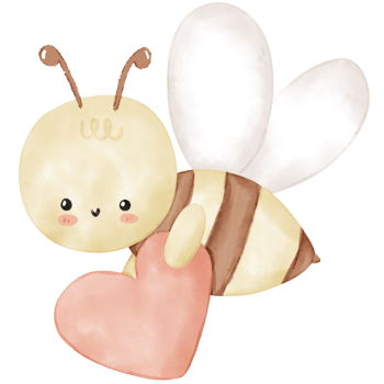 Cute bee watercolor illustration png