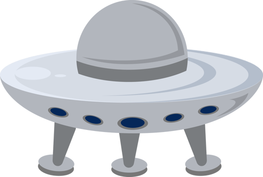 illustration of gray ufo in parking position png