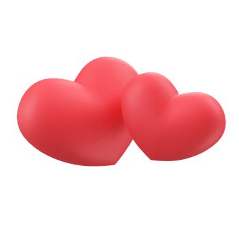 3D Shiny Heart Shaped Balloons Expression of love on Valentine's Day. png