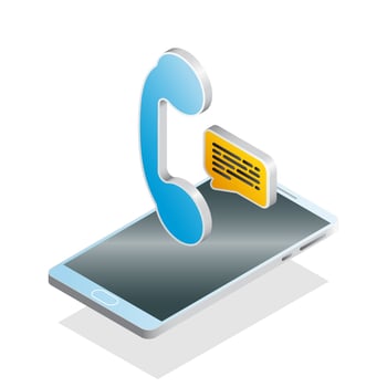 3D phone, chat, and smartphone, Isometric phone icon vector