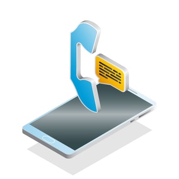 3D phone, chat, and smartphone, Isometric phone icon vector