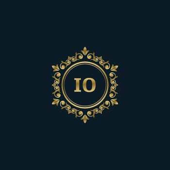 Letter IO logo with Luxury Gold template. Elegance logo vector template.