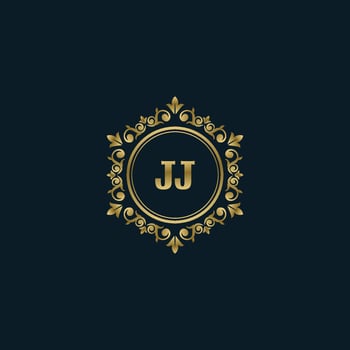 Letter JJ logo with Luxury Gold template. Elegance logo vector template.