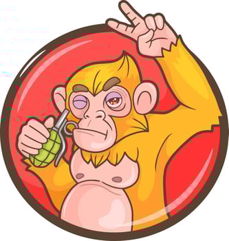 cute funny monkey vector