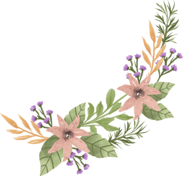 elegant peach and purple watercolor flower arrangement png