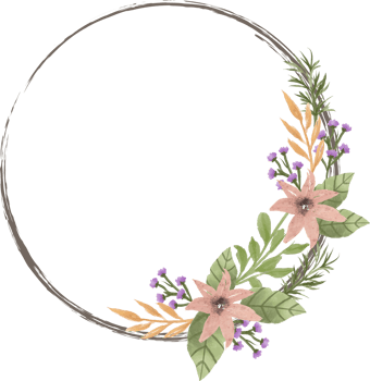 elegant purple watercolor flower wreath decoration png