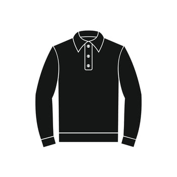 Long sleeve polo shirt icon, simple style vector