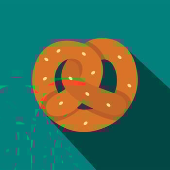 Pretzel icon in flat style vector