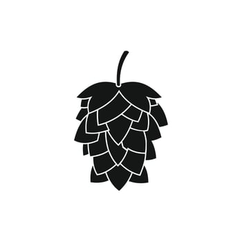 Black hop cone icon, simple style vector