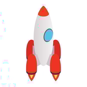 Grey rocket icon, isometric 3d style vector