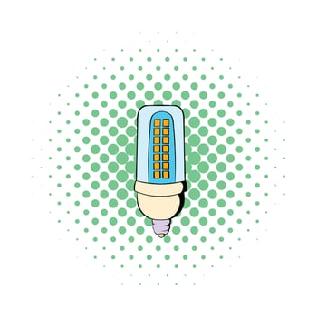 LED lamp icon in comics style vector