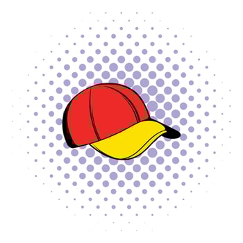 Baseball cap icon, comics style vector