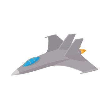 Military aircraft icon, cartoon style vector