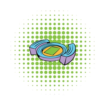 Football soccer stadium icon, comics style vector