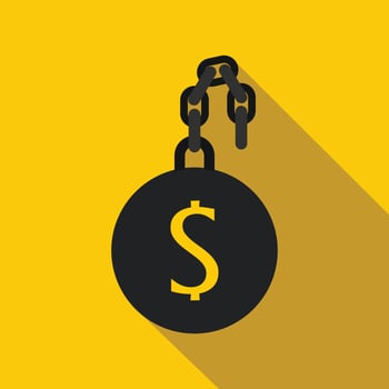 Money slave icon, flat style vector