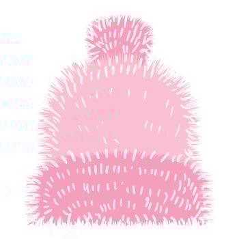 Pink winter hat icon cartoon vector. Cold autumn vector