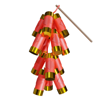 Chinese new year firecracker 3D illustration png
