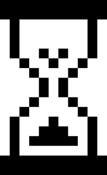 Time sign hourglass pixel style. vector
