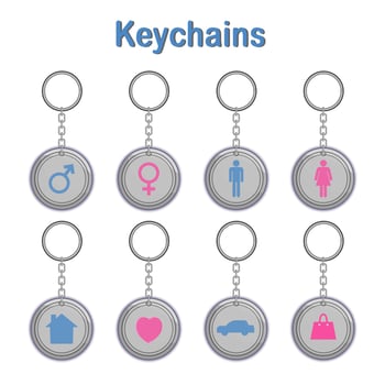 Men's Women's Metal Key Chain vector