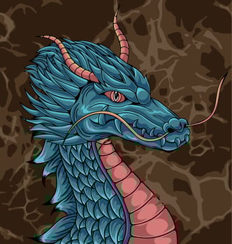 Dragon detailed half body vector design