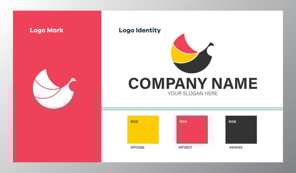 abstract geometric company logo with color guide vector