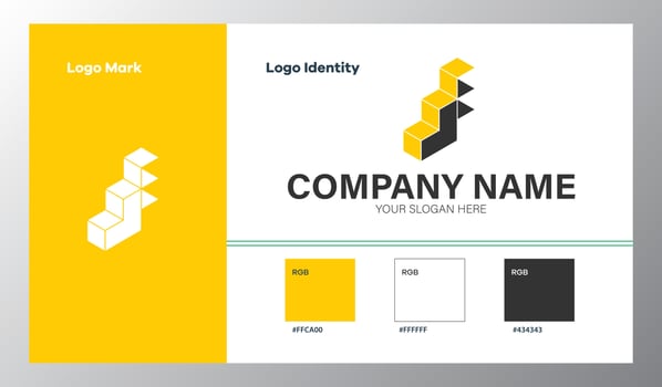 abstract geometric company logo with color guide vector