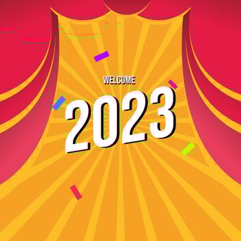 Social media welcome 2023. Greeting card template vector illustration
