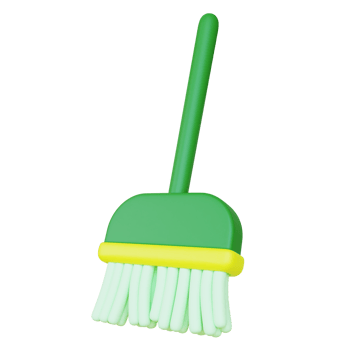 Broom 3d Illustration. Cleaning Broom 3d Render png