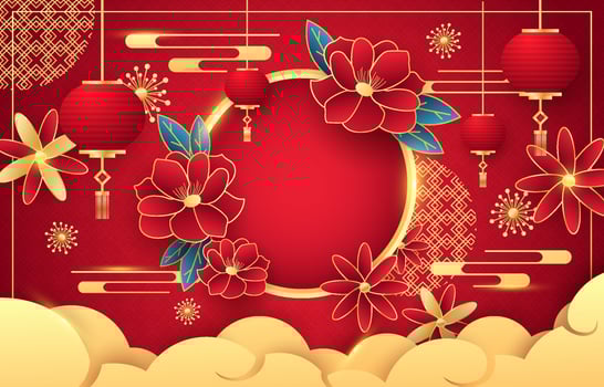 Deep Red Chinese New Year Background vector