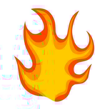 Flames logo icon on a white background. A fire with a combination of red, orange and yellow is burning. Great for hot logos. Vector