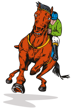 Horse and Jockey Racing Retro png