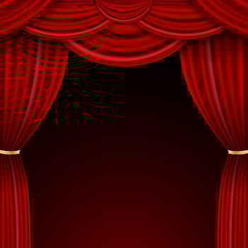 Realistic luxury curtain cornice decor domestic fabric vector