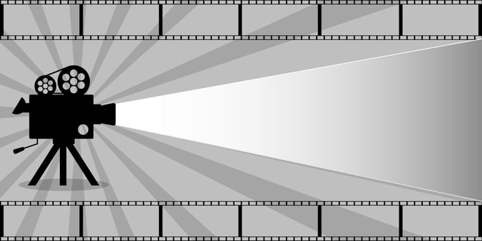 movie time sign banner Recording projector icons Old picture roll frame Filmstrip. Spotlight Festival. cinema poster or flyer template for your design. vector illustration