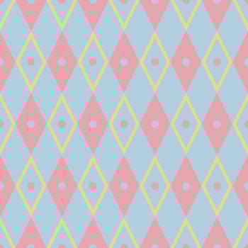 Colorful pastel geometric pattern. Pastel color geometric diamond rhombus dot random pattern. Geometric seamless pattern for fabric, textile, interior decoration elements, upholstery, wrapping. vector