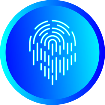 Push buttons finger scan identification icon element for decorative abstract background website png