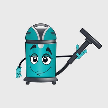 Vacuum cleaner cartoon character with facial expression vector