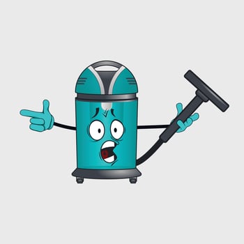 Vacuum cleaner cartoon character with facial expression vector