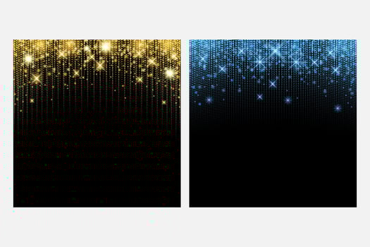 a set of gold and blue light sparkles vector