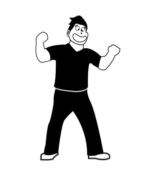 happy silly face emotion cartoon people vector illustration