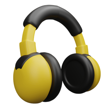 Headphones 3D icon, perfect to use as an additional element in your poster, banner and template designs png
