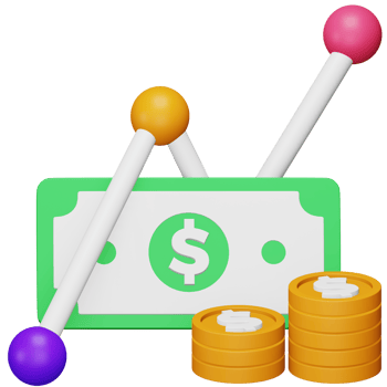 Value investing 3d rendering isometric icon. png