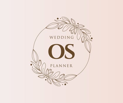 OS Initials letter Wedding monogram logos collection, hand drawn modern minimalistic and floral templates for Invitation cards, Save the Date, elegant identity for restaurant, boutique, cafe in vector