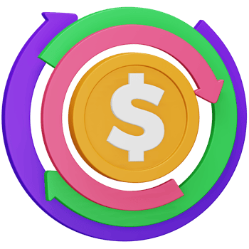 Cash flow 3d rendering isometric icon. png