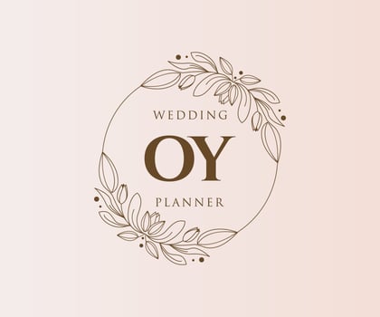 OY Initials letter Wedding monogram logos collection, hand drawn modern minimalistic and floral templates for Invitation cards, Save the Date, elegant identity for restaurant, boutique, cafe in vector
