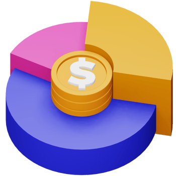 Asset allocation 3d rendering isometric icon. png