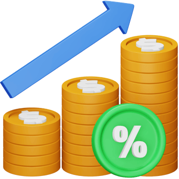 Interest rate 3d rendering isometric icon. png