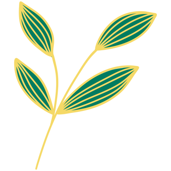 Leaves with Golden Line Art png