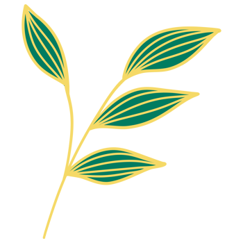 Leaves with Golden Line Art png