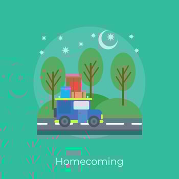 Trendy Home Coming vector