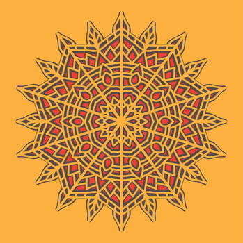 laser cut 3d Mandala pattern.  3d islamic mandala vector